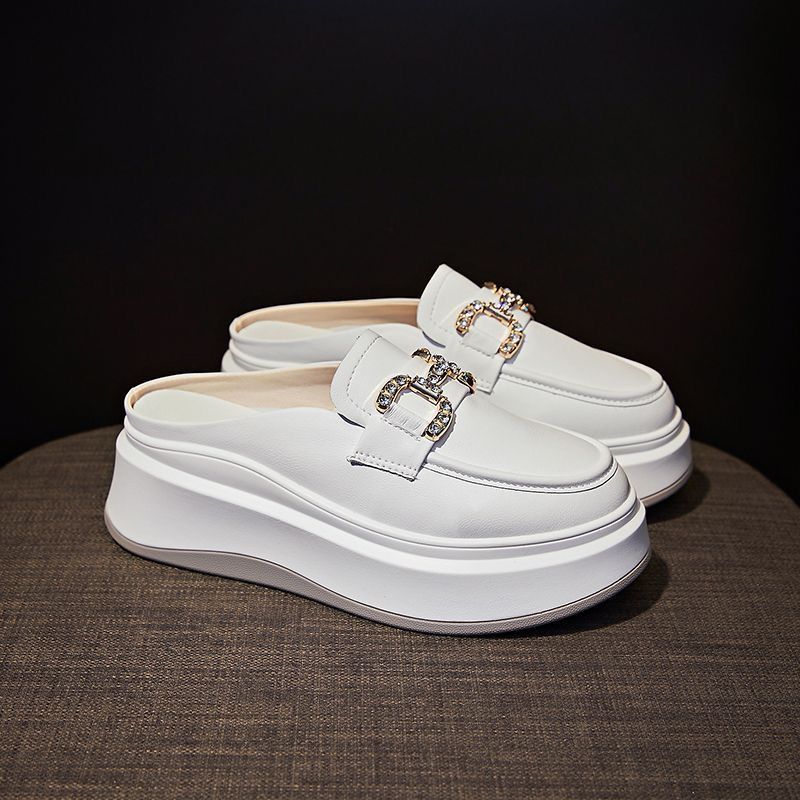Damen elegante Plateau-Mules mit glänzenden Dekorelementen Heidi Mode - Image 6