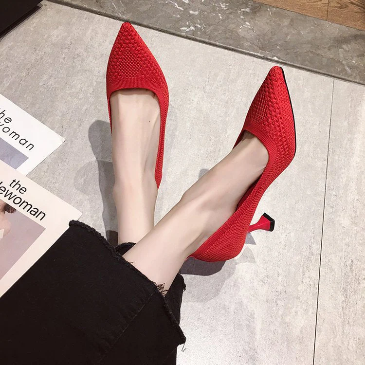Damen Elegante Pumps mit Innovativem Strickdesign und Hohem Absatz Heidi-Mode - Image 2