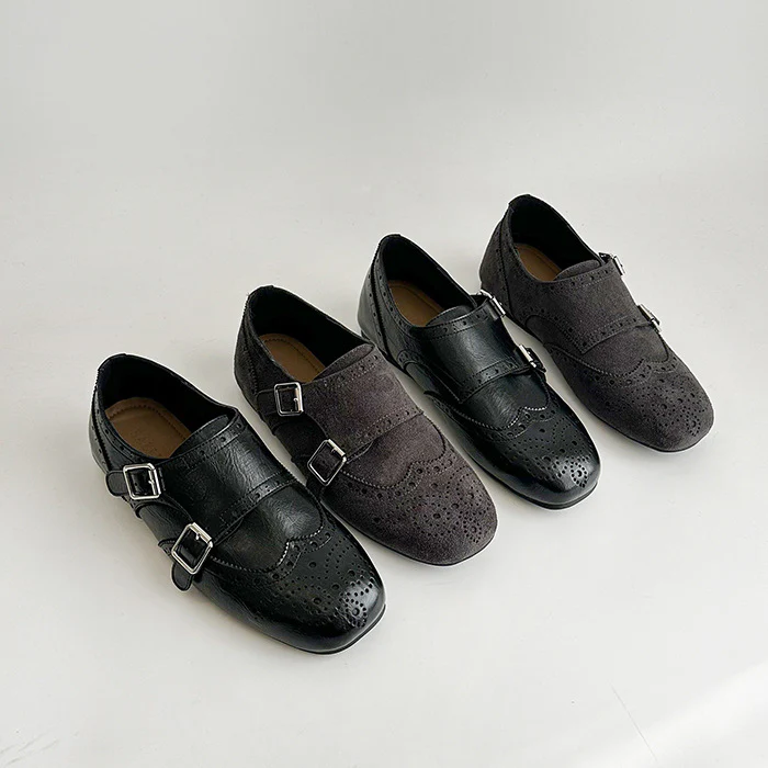 Damen elegante Schnürschuhe mit doppeltem Riemen und dekorativer Broguierung Heidi Mode - Image 2