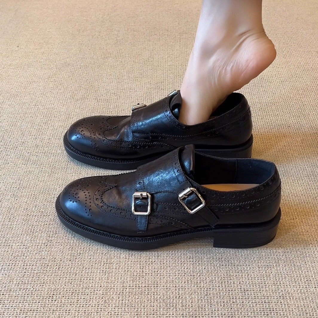 Damen elegante Schnürschuhe mit doppeltem Riemen und feiner Brogue-Prägung Heidi Mode - Image 6