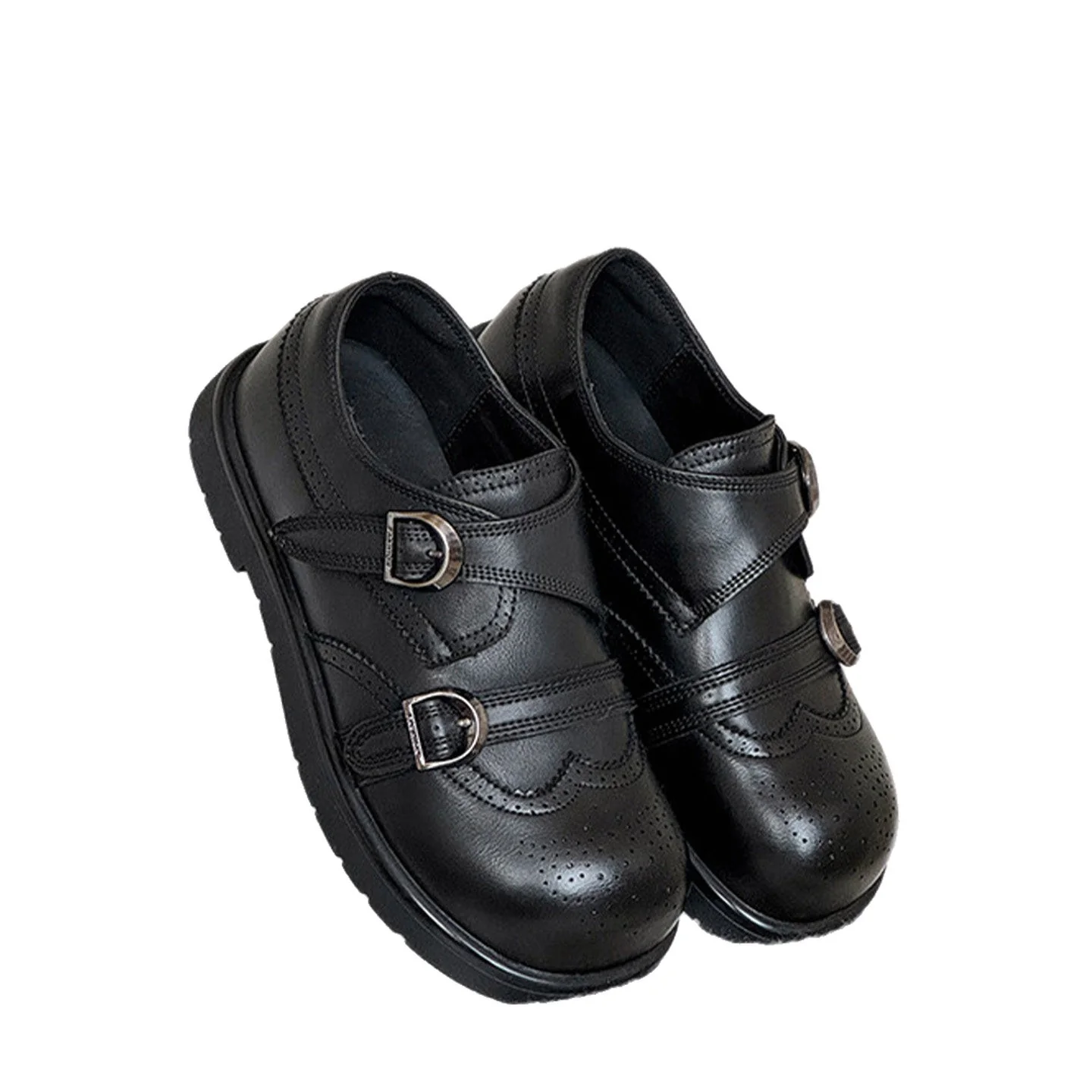 Damen Elegante Schnürschuhe mit doppeltem Riemen und feiner Perforation Heidi Mode - Image 5