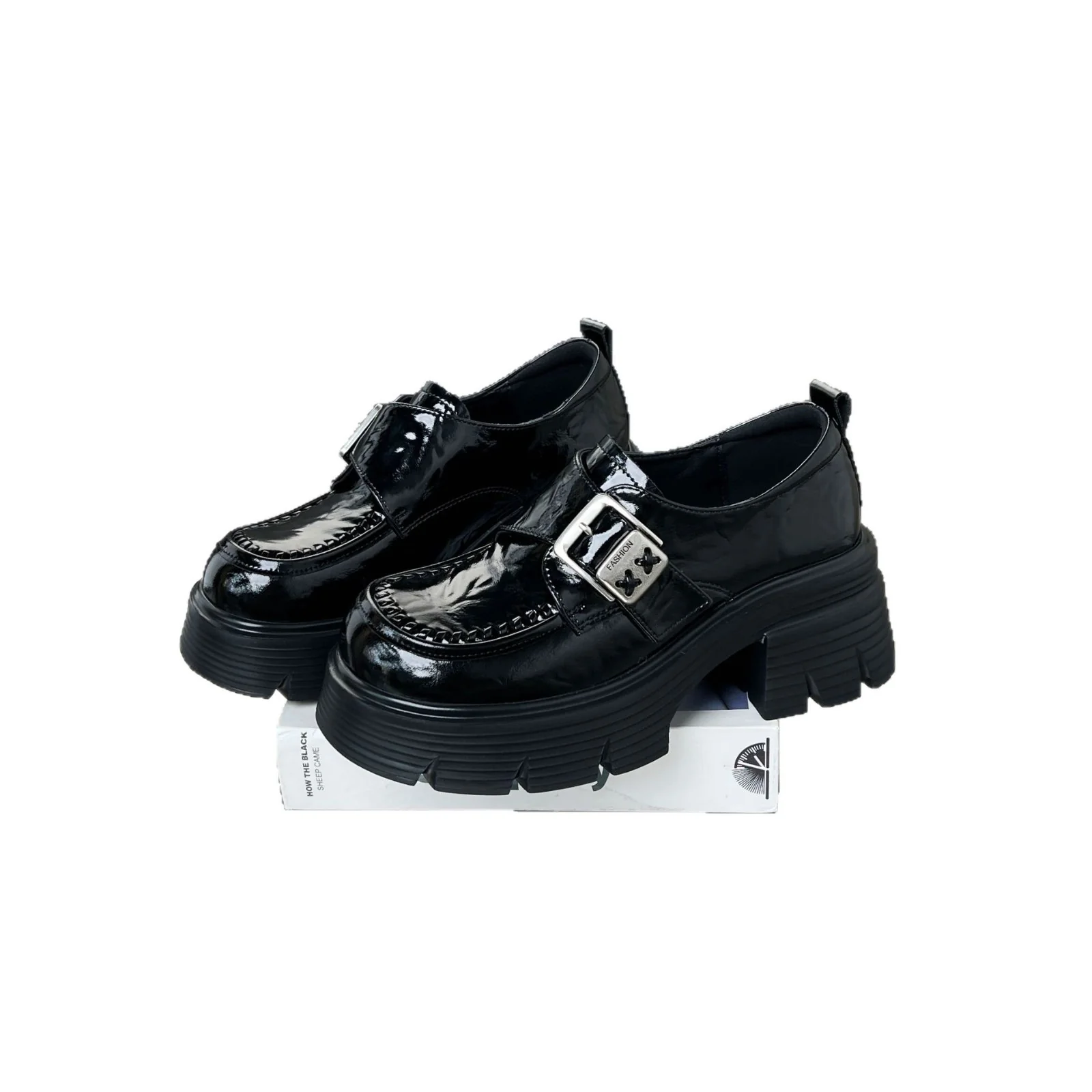 Damen elegante Schnürschuhe mit klobiger Sohle und modischen Schnallen Heidi Mode - Image 5