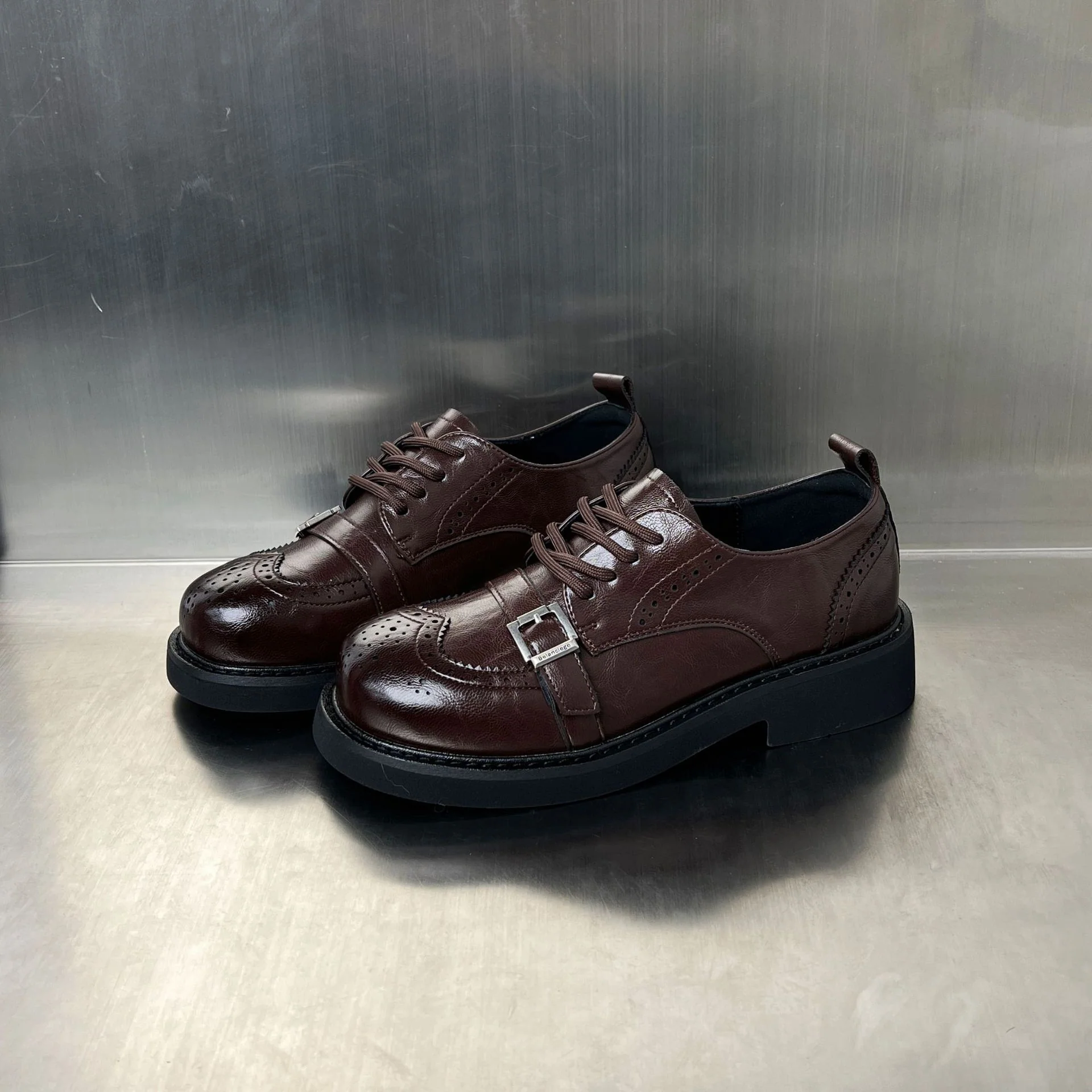 Damen Elegante Schnürschuhe mit modischen Schnallen und robuster Sohle Heidi Mode - Image 2