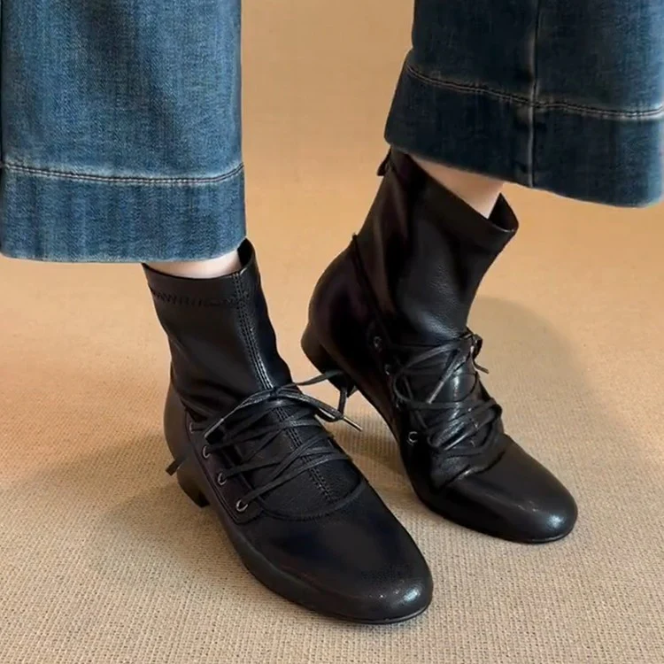 Damen elegante Schnürstiefel mit praktischer Reißverschlussöffnung Heidi Mode - Image 3