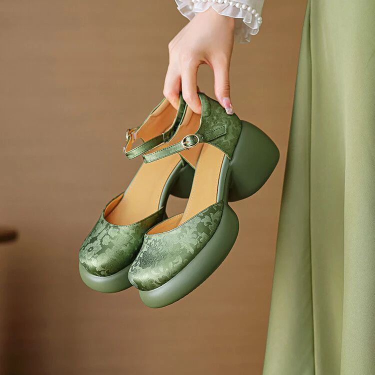 Damen elegante Schuhe mit erhöhtem Absatz und verstellbarem Riemen Heidi Mode - Image 2