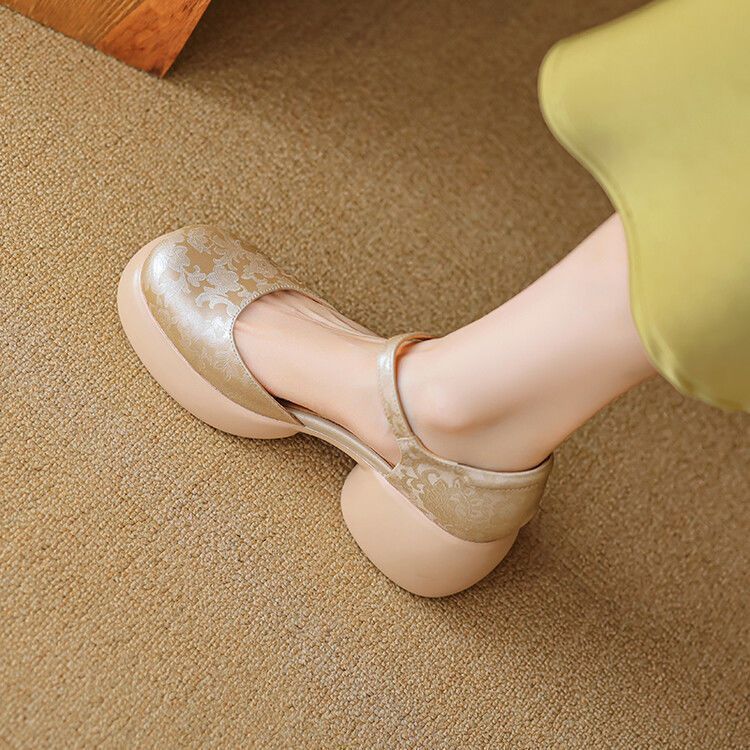 Damen elegante Schuhe mit erhöhtem Absatz und verstellbarem Riemen Heidi Mode - Image 3