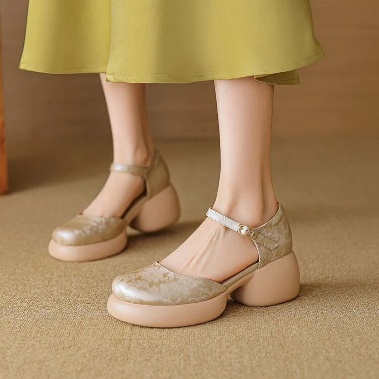 Damen elegante Schuhe mit erhöhtem Absatz und verstellbarem Riemen Heidi Mode - Image 4