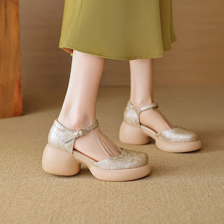 Damen elegante Schuhe mit erhöhtem Absatz und verstellbarem Riemen Heidi Mode - Image 6