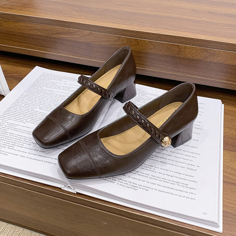 Damen elegante Sling-Pumps mit dekorativem Riemen und komfortablem Blockabsatz Heidi Mode - Image 3