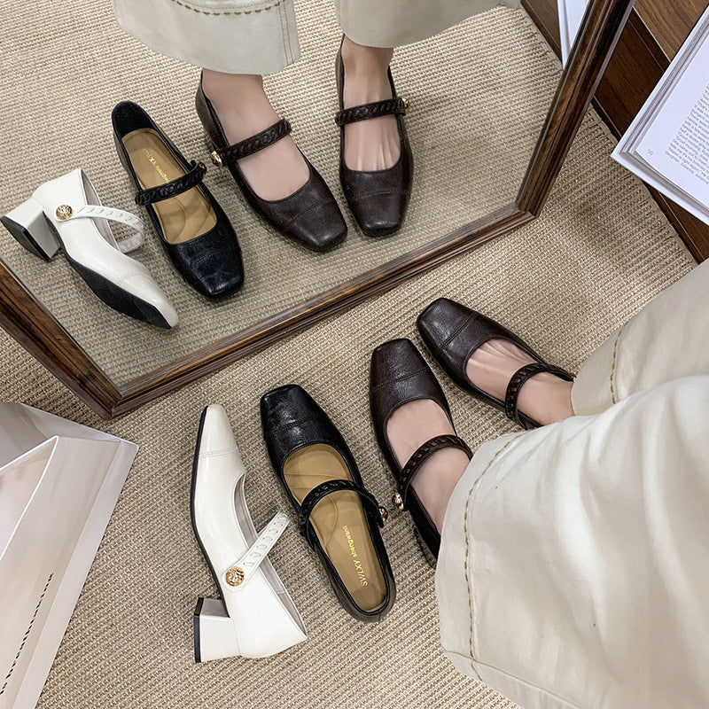 Damen elegante Sling-Pumps mit dekorativem Riemen und komfortablem Blockabsatz Heidi Mode - Image 4