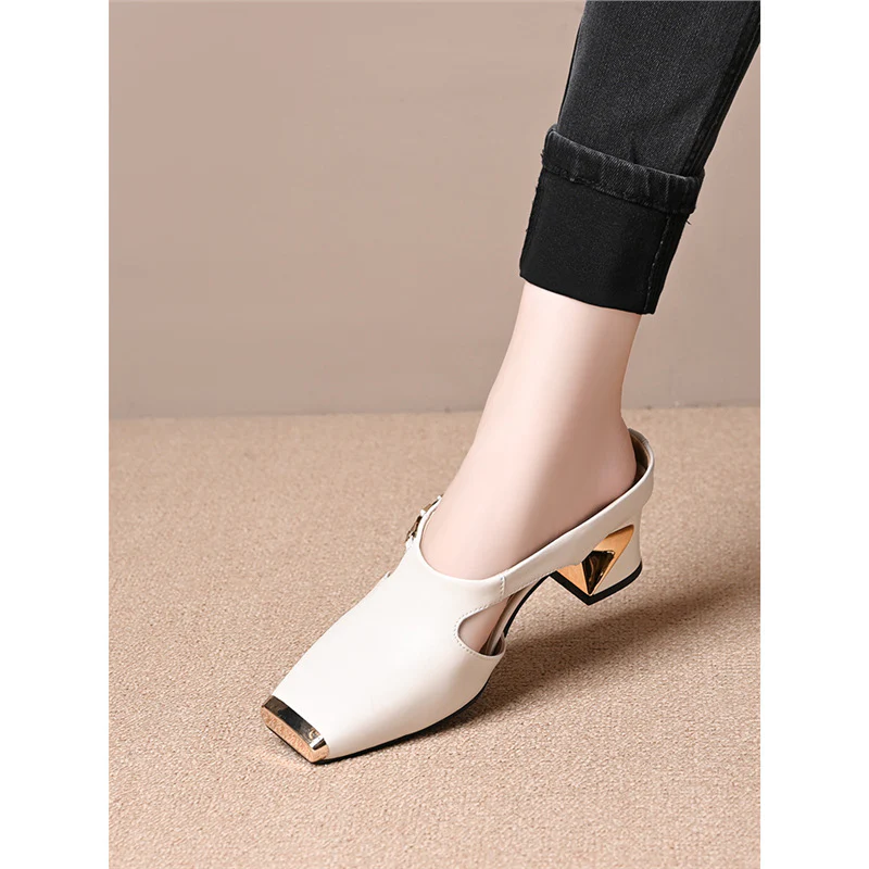 Damen elegante Sling-Pumps mit modischem Blockabsatz und glänzenden Akzenten Heidi Mode - Image 4