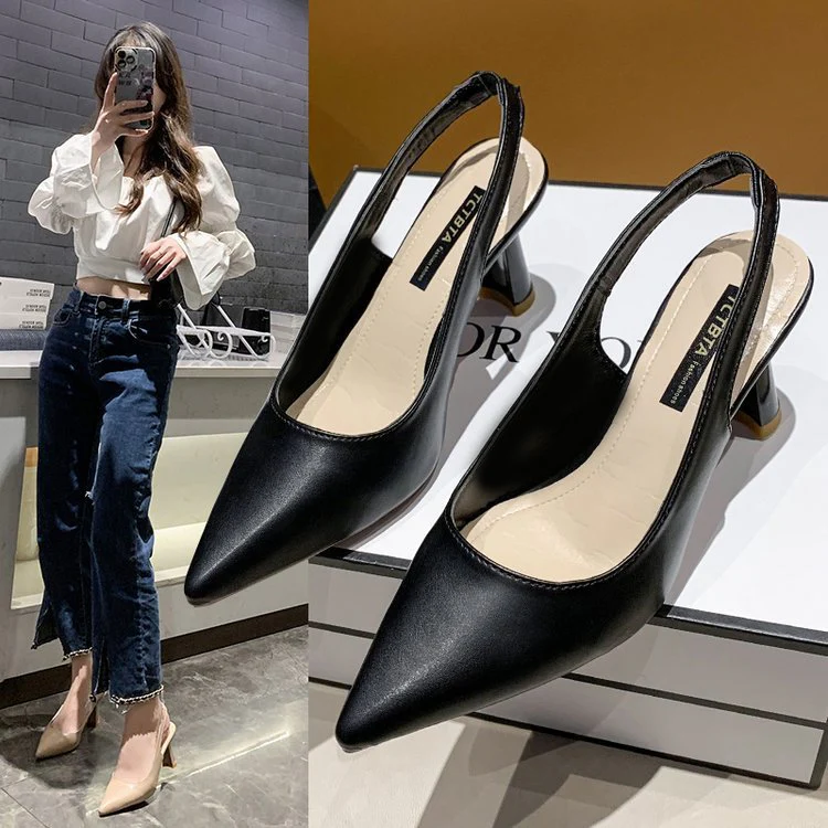 Damen Elegante Sling-Pumps mit modischem Blockabsatz und luxuriösem Obermaterial Heidi Mode - Image 3