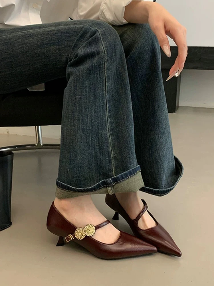 Damen elegante Sling-Pumps mit modischer Schnalle und hochwertigem Leder Heidi Mode - Image 7