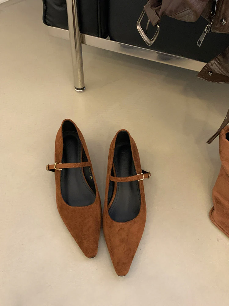 Damen elegante Slingback Ballerinas mit modischem Riemchen und hochwertigem Veloursleder Heidi Mode - Image 8