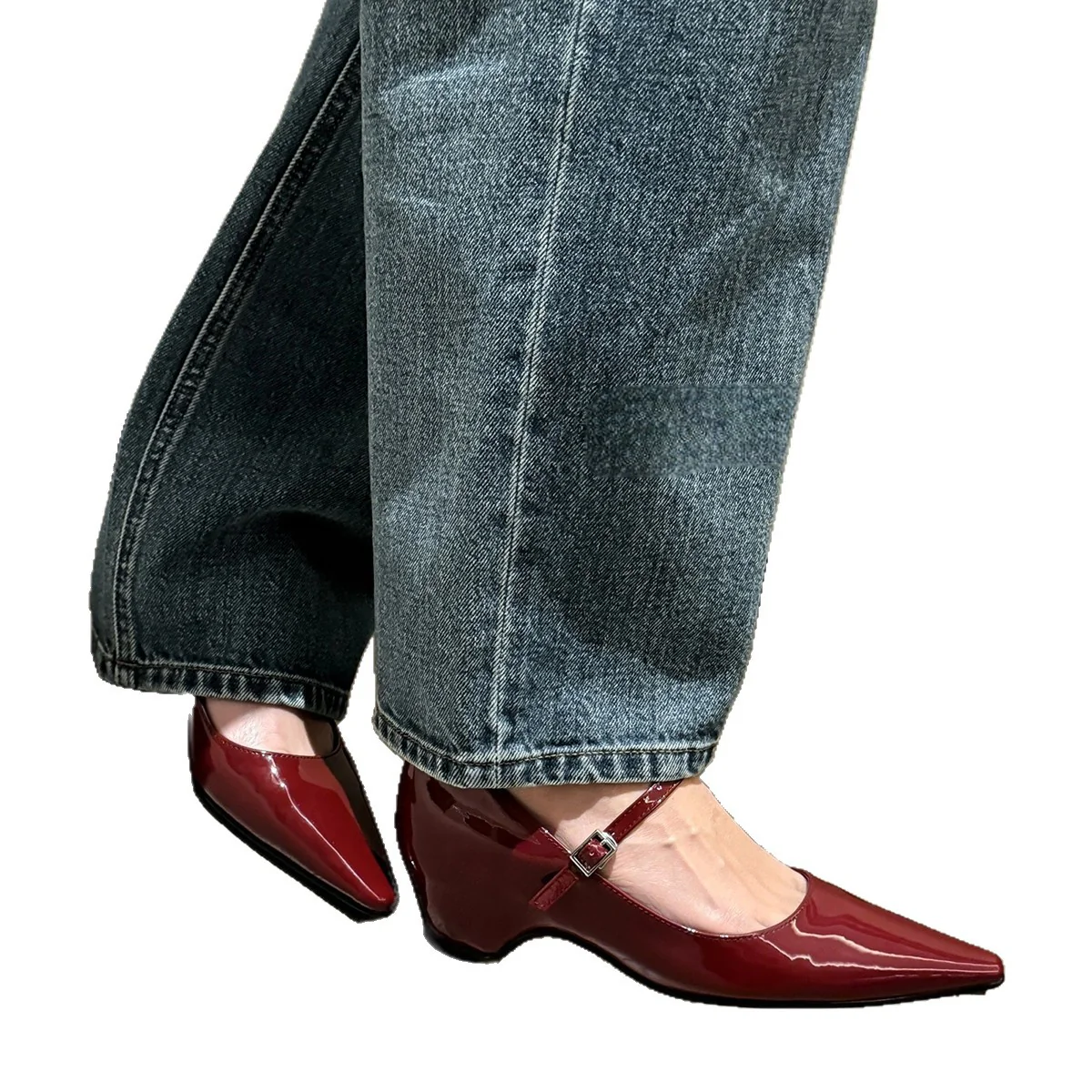 Damen elegante Slingback-Ballerinas mit modischem Riemen und spitzem Fußteil Heidi Mode - Image 5