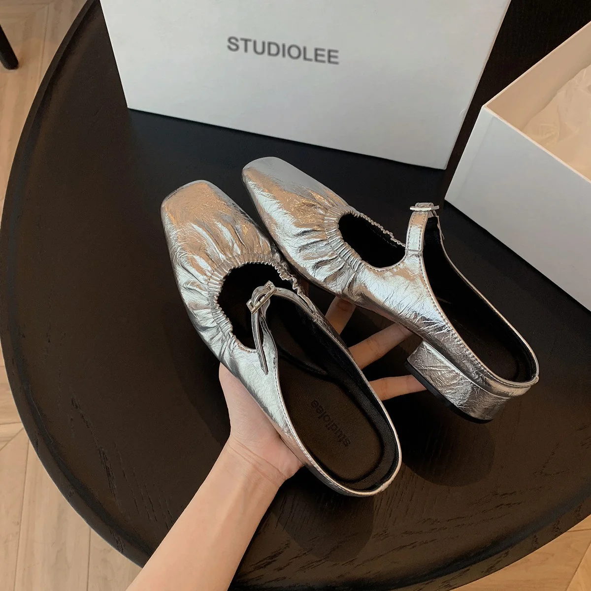 Damen elegante Slingback-Ballerinas mit modischem Rüschendesign Heidi Mode - Image 2