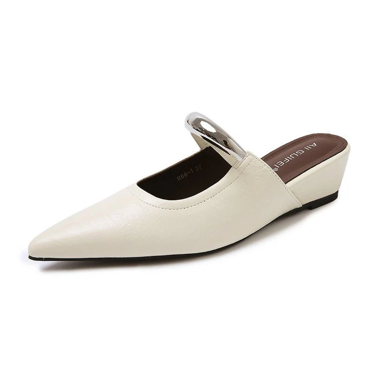 Damen Elegante Slingback Mules mit Spitzem Zehenbereich und Dekorativem Ketten-Detail Heidi-Mode - Image 5