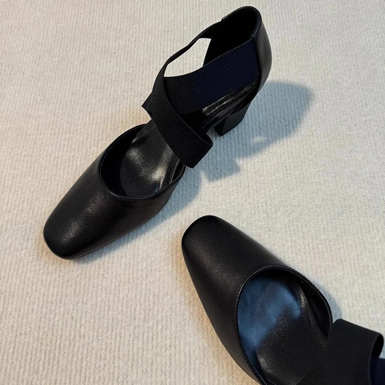 Damen Elegante Slingback-Pantoletten mit modischem Kreuzband Heidi Mode - Image 4