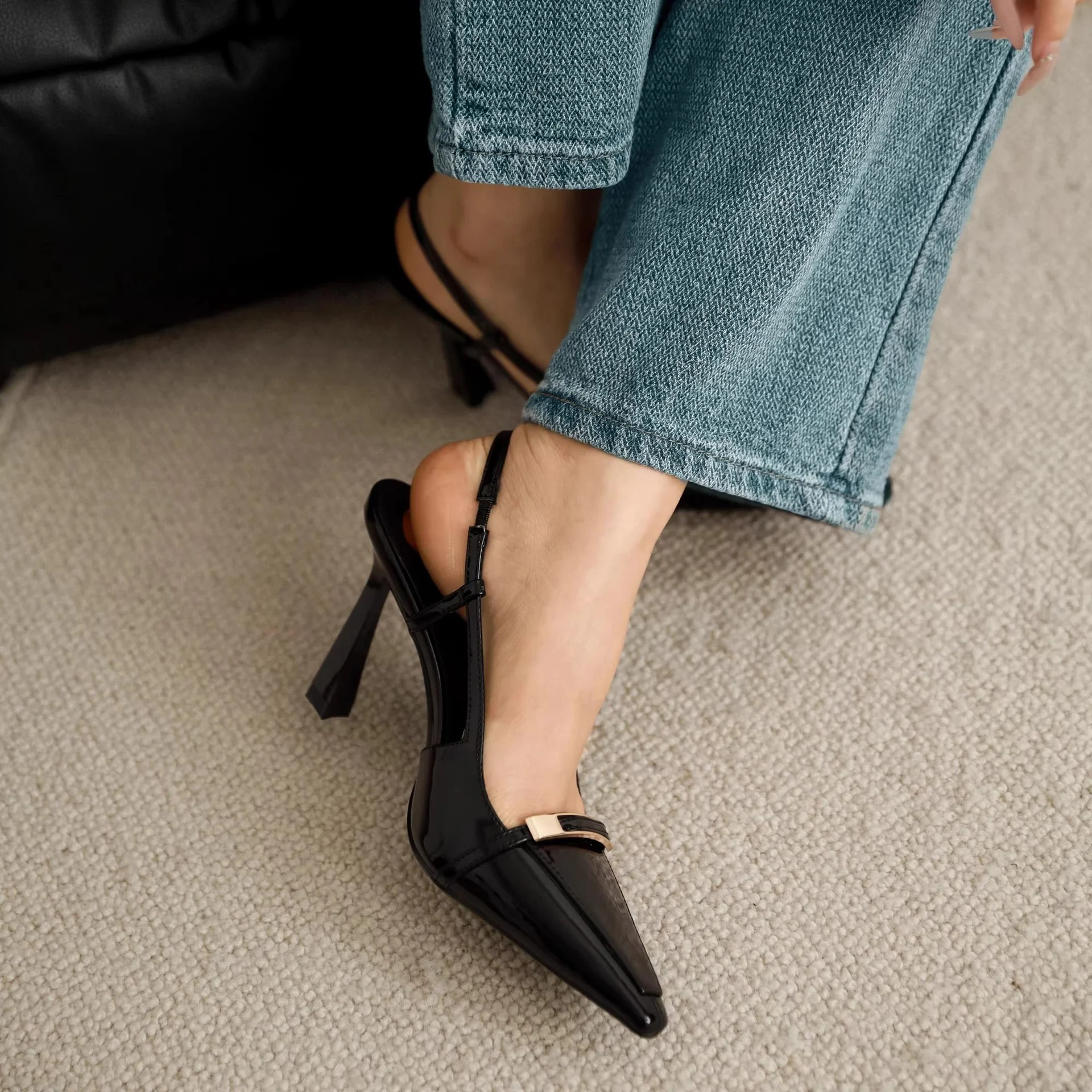Damen elegante Slingback-Pumps mit schickem Schnallenverschluss Heidi Mode - Image 3
