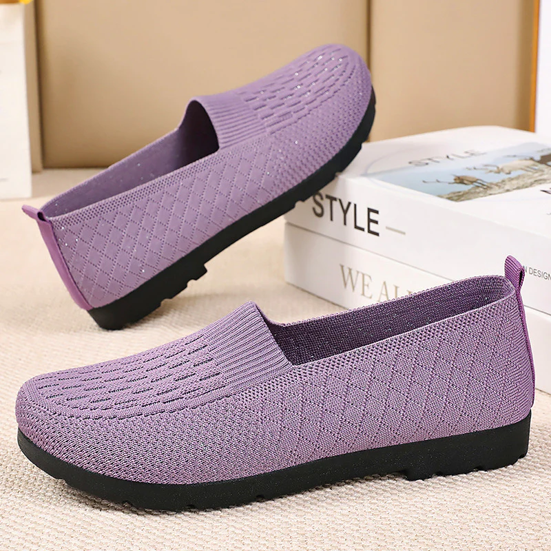 Damen elegante Slip-On Schuhe mit atmungsaktivem Strickdesign Heidi Mode