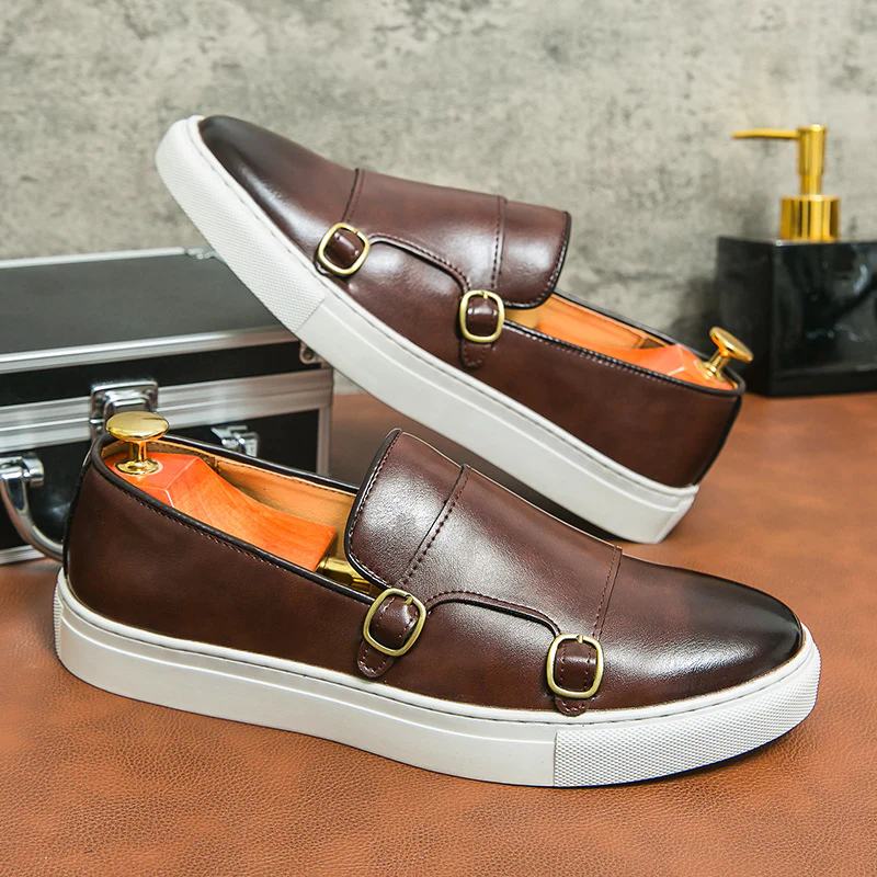 Damen Elegante Slip-On Schuhe mit dekorativen Schnallen aus hochwertigem Leder Heidi Mode - Image 2