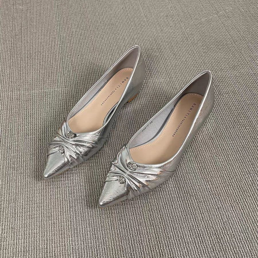 Damen elegante spitze Ballerinas mit kunstvollem Schleifenakzent Heidi Mode - Image 4
