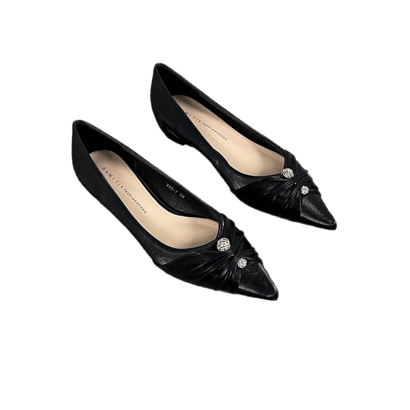 Damen elegante spitze Ballerinas mit kunstvollem Schleifenakzent Heidi Mode - Image 5