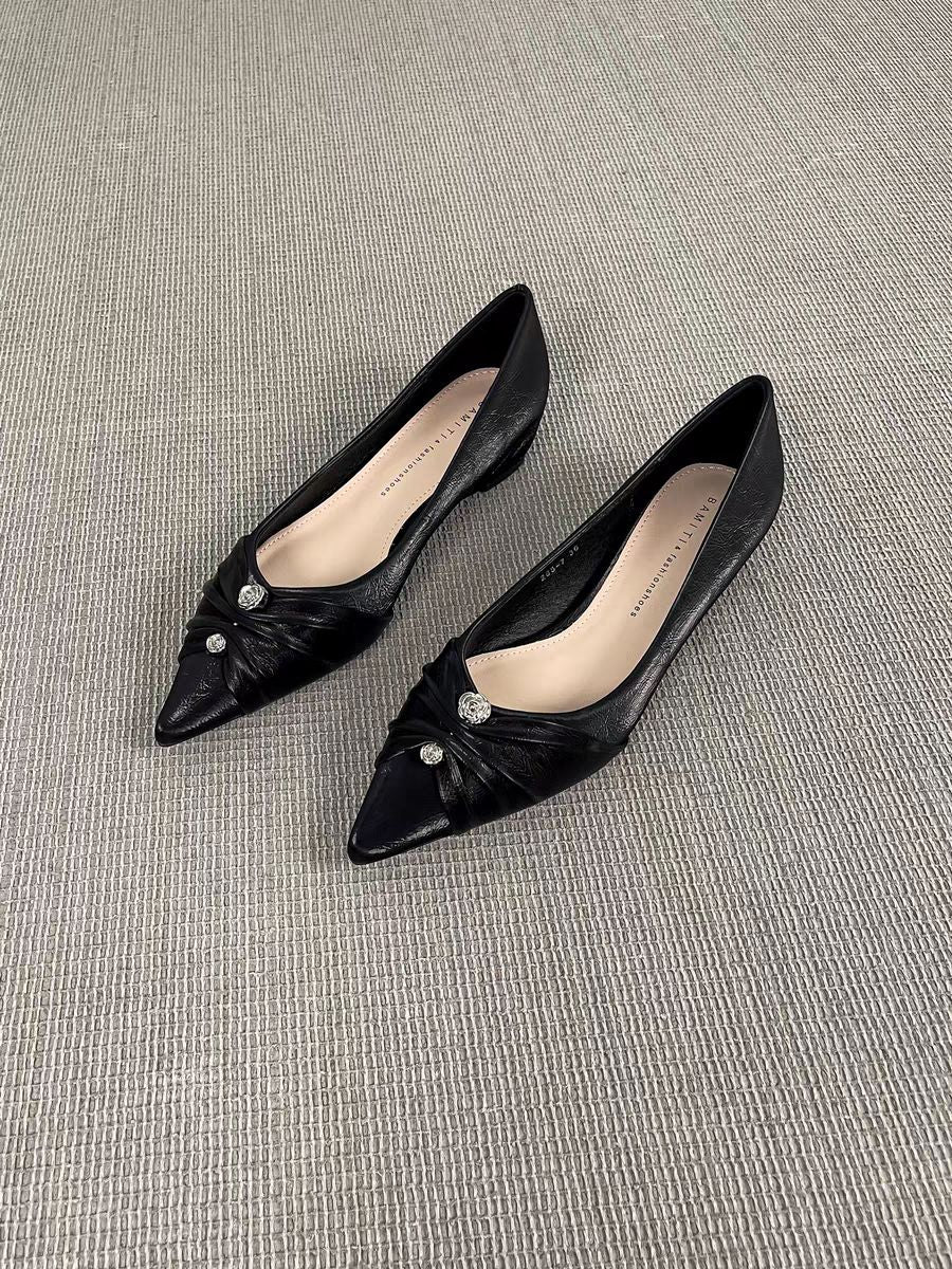 Damen elegante spitze Ballerinas mit kunstvollem Schleifenakzent Heidi Mode - Image 6