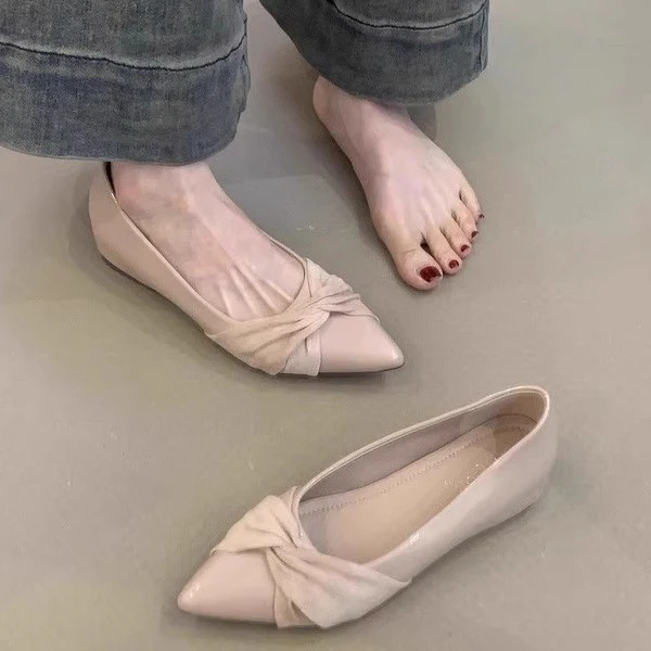 Damen elegante spitze Ballerinas mit modischer Schleifenapplikation Heidi Mode