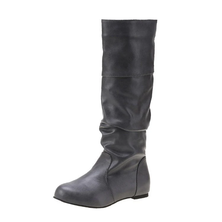 Damen Elegante Stiefel mit Modernem Falten-Design und Komfortablem Blockabsatz Heidi-Mode - Image 8