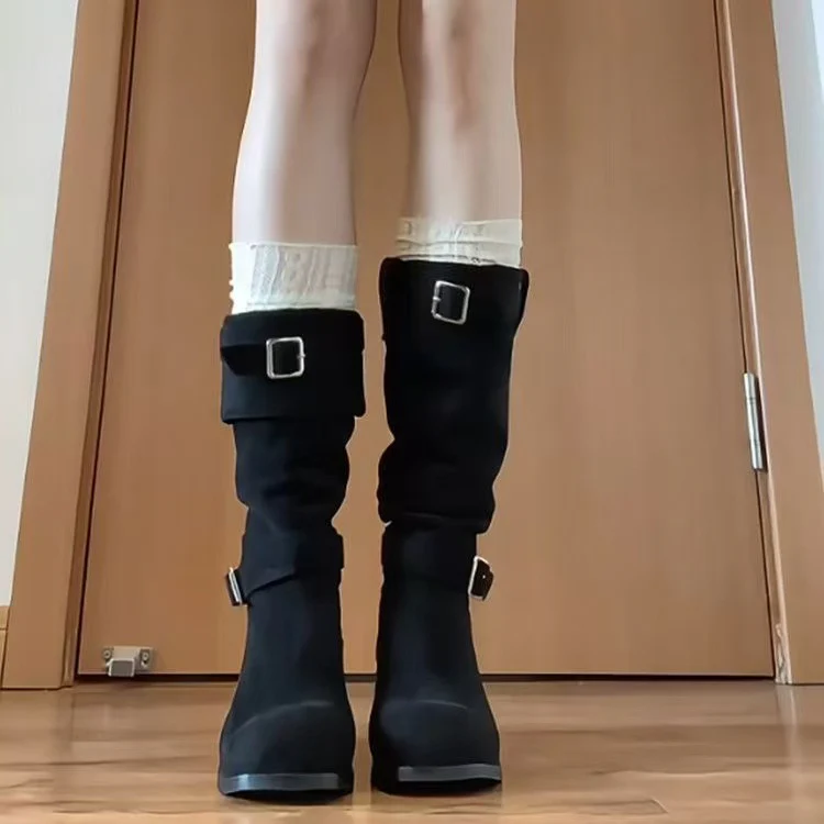 Damen Elegante Stiefel mit modischem Schnallenverschluss und blockigem Absatz Heidi Mode - Image 5