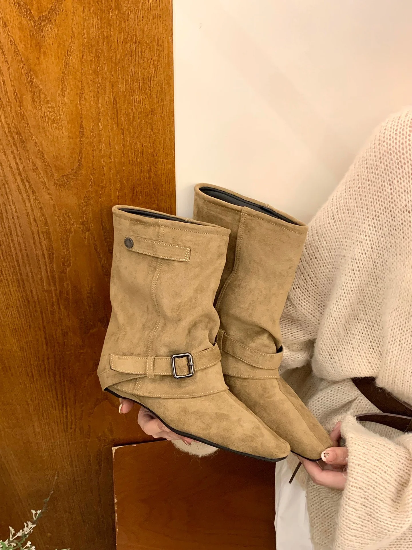 Damen elegante Stiefel mit modischer Schnallenverzierung Heidi Mode - Image 8