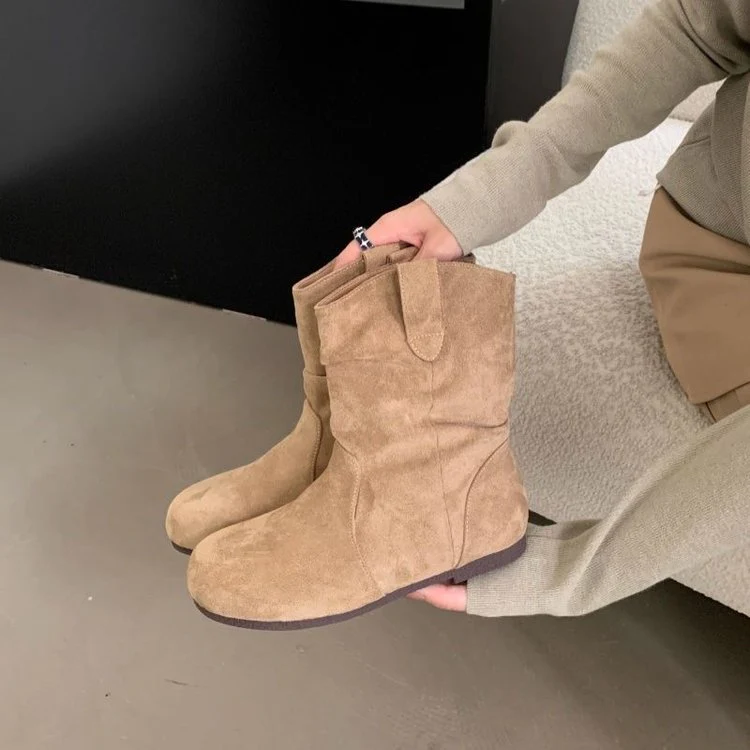 Damen Elegante Stiefel mit weichem Veloursleder und rutschfester Sohle Heidi Mode - Image 2