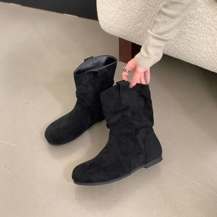 Damen Elegante Stiefel mit weichem Veloursleder und rutschfester Sohle Heidi Mode - Image 3