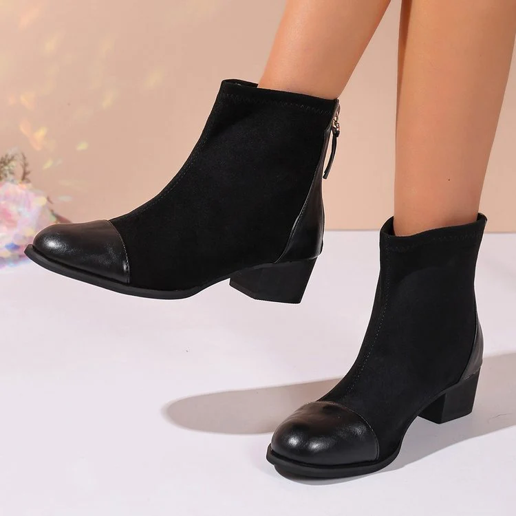 Damen elegante Stiefeletten aus weichem Wildleder mit modischen Akzenten Heidi-Mode - Image 3