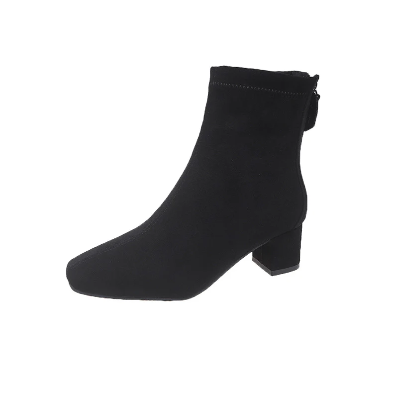 Damen elegante Stiefeletten mit blockiertem Absatz und feinem Wildlederfinish Heidi Mode - Image 8