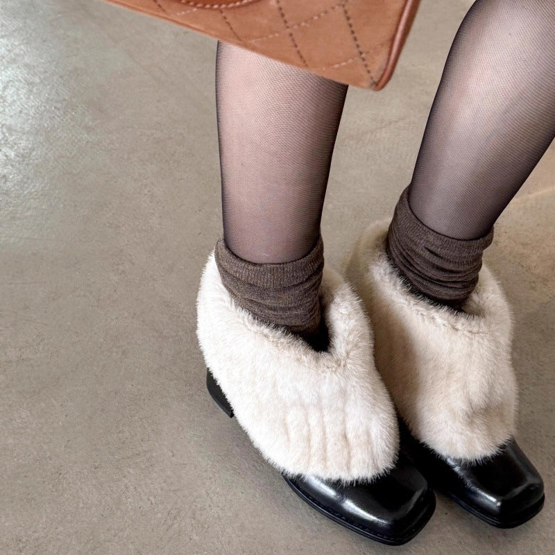 Damen Elegante Stiefeletten mit luxuriösem Kunstfellkragen und bequemem Blockabsatz Heidi Mode - Image 4
