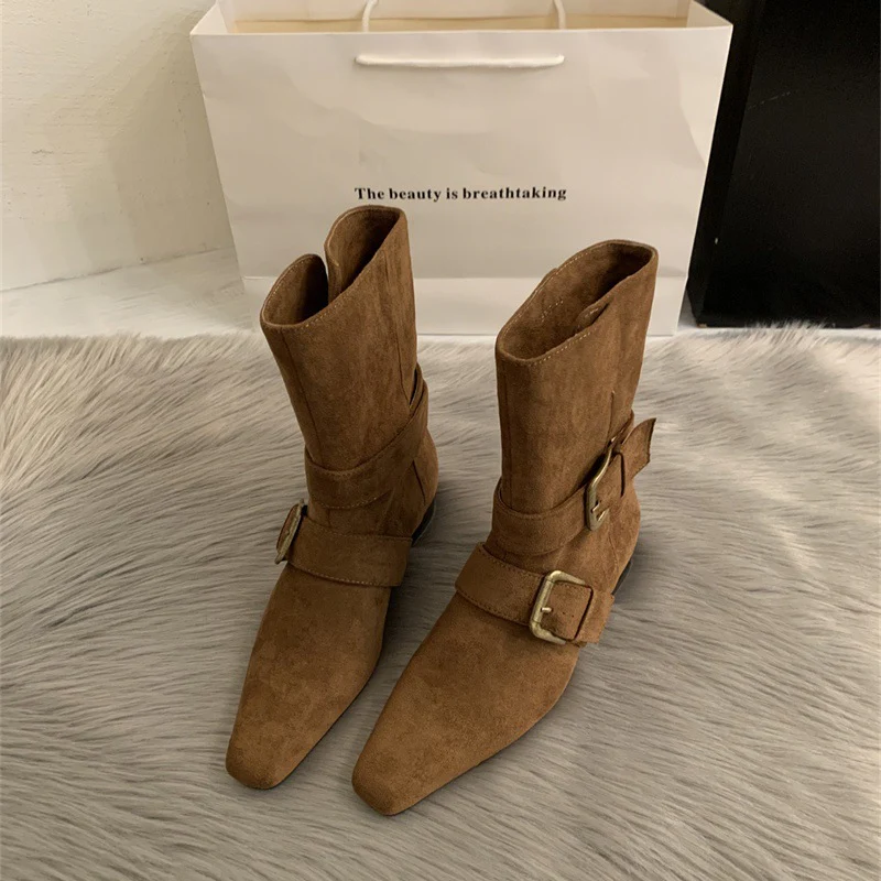 Damen elegante Stiefeletten mit modischem Schnallenverschluss Heidi Mode - Image 7