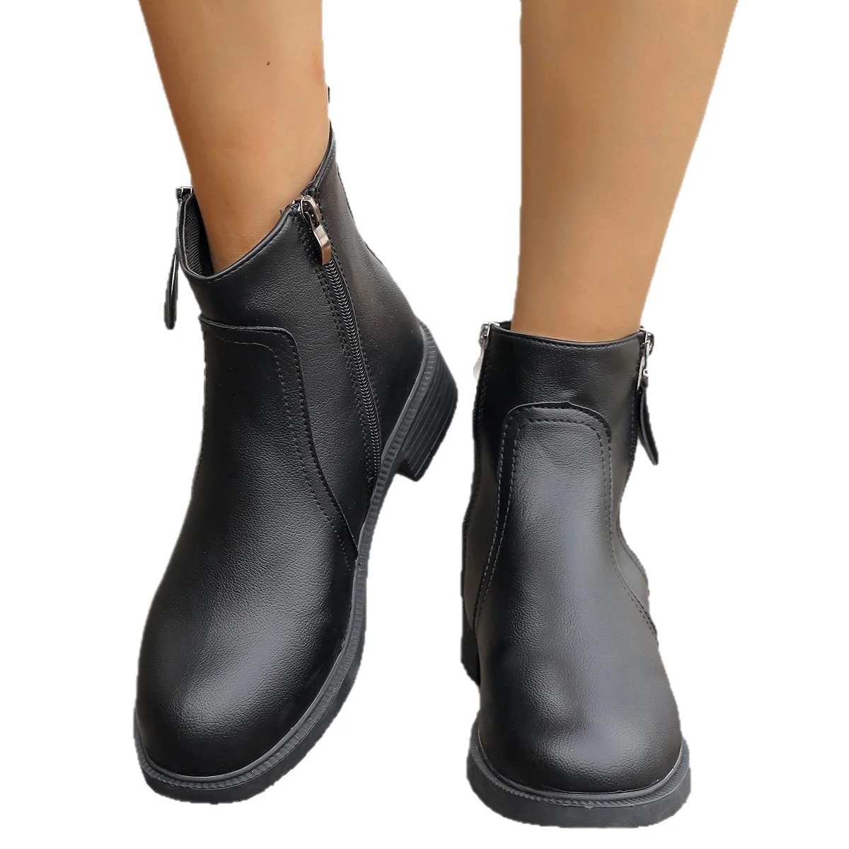Damen Elegante Stiefeletten mit Reißverschluss und modischem Design Heidi-Mode - Image 5