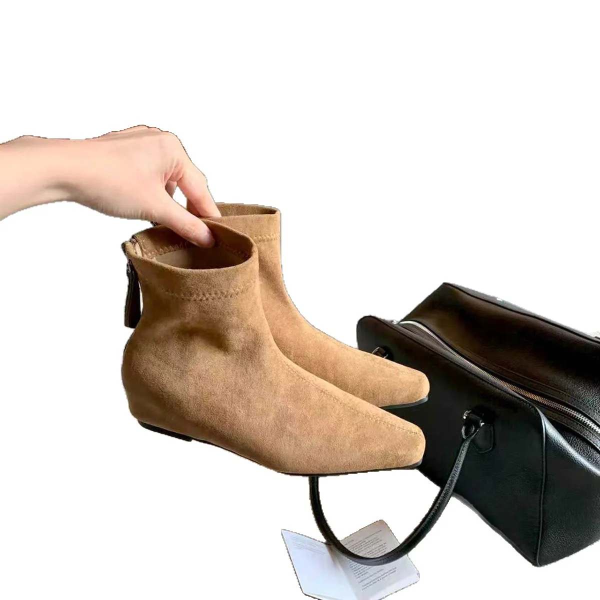 Damen elegante Stiefeletten mit spitzem Schnitt und hochwertiger Wildlederoberfläche Heidi Mode - Image 5
