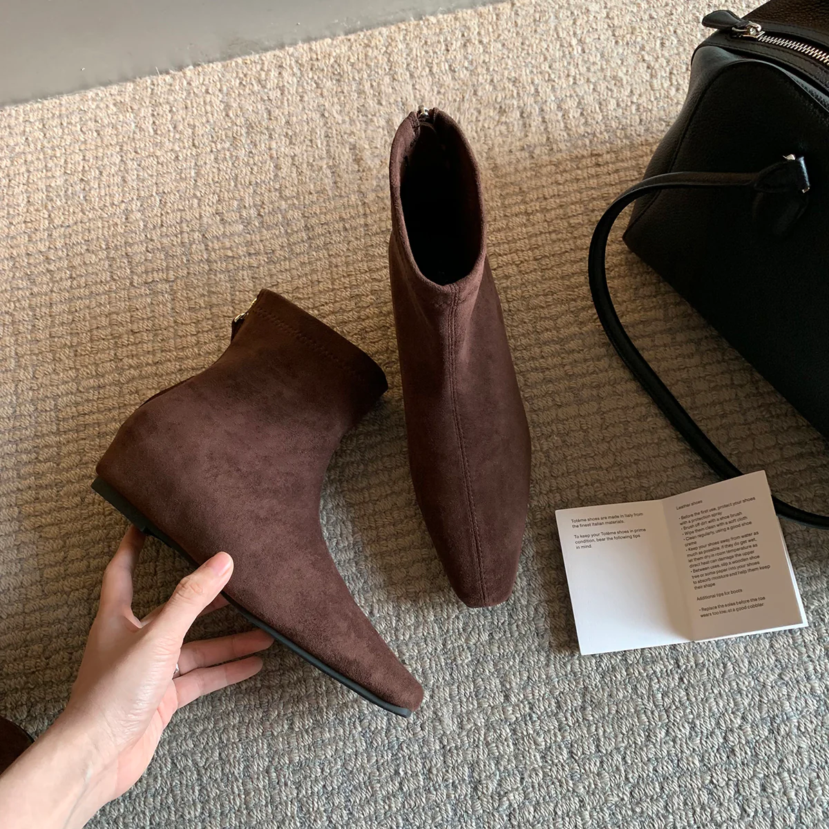 Damen elegante Stiefeletten mit spitzem Schnitt und hochwertiger Wildlederoberfläche Heidi Mode - Image 7
