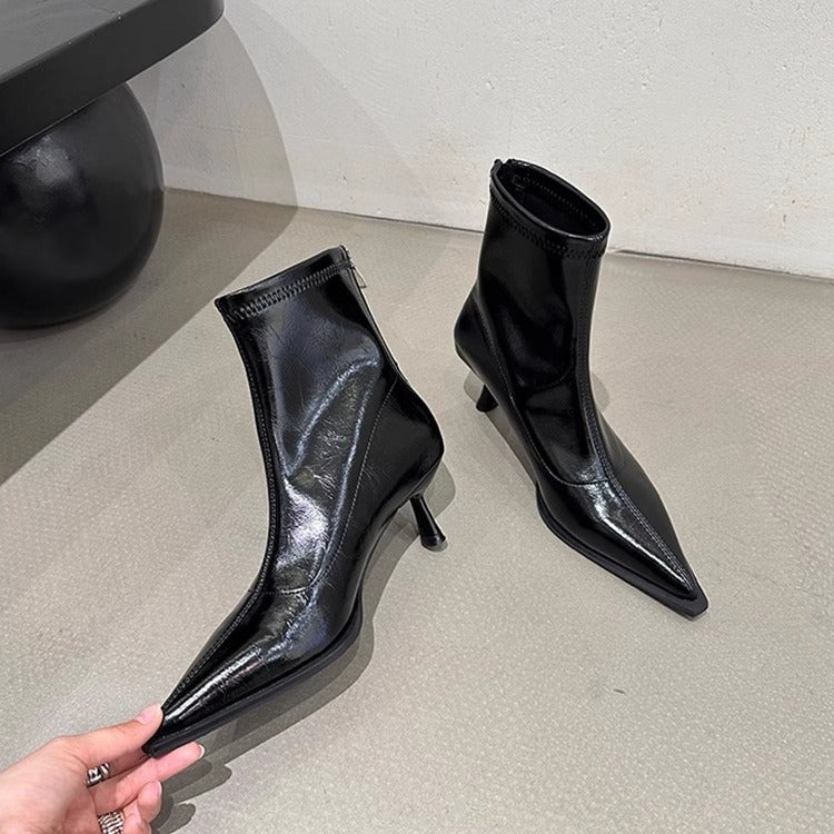 Damen elegante Stiefeletten mit spitzem Schnitt und raffiniertem Absatz Heidi Mode - Image 4