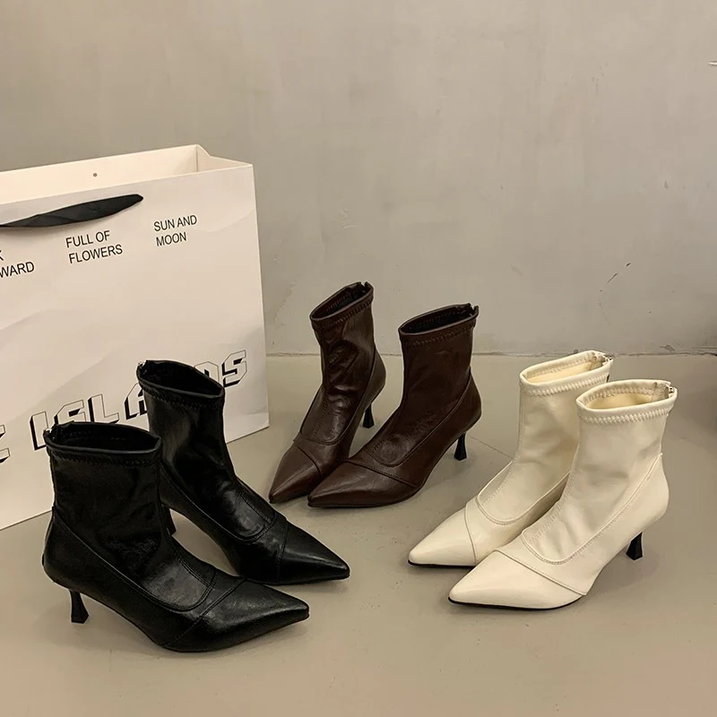 Damen Elegante Stiefeletten mit spitzem Schuhdesign und stylischem Absatz Heidi Mode - Image 2