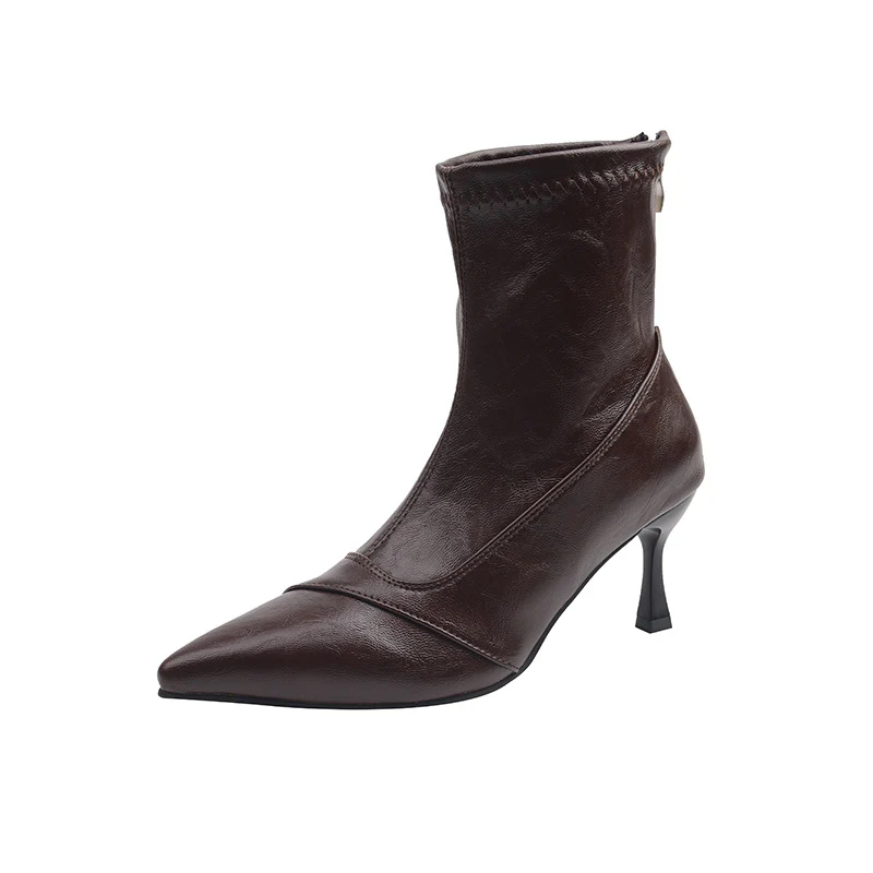 Damen Elegante Stiefeletten mit spitzem Schuhdesign und stylischem Absatz Heidi Mode - Image 5