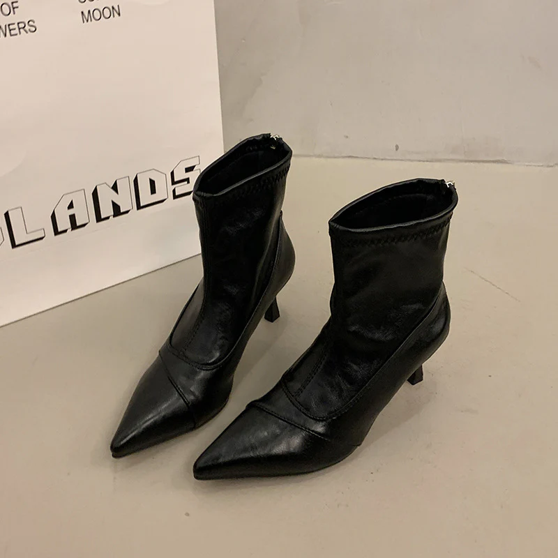 Damen Elegante Stiefeletten mit spitzem Schuhdesign und stylischem Absatz Heidi Mode - Image 7