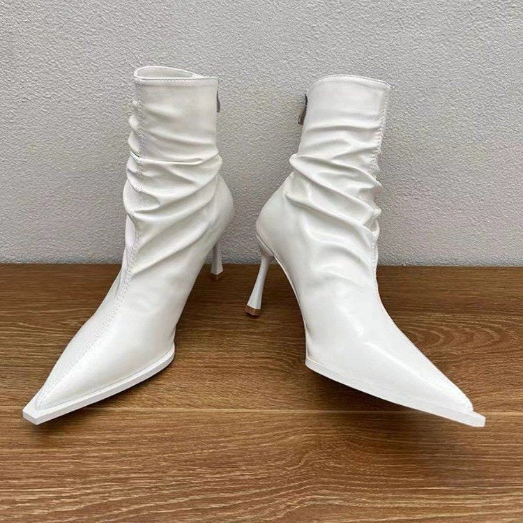 Damen Elegante Stiefeletten mit Spitzem Zehenbereich und Lässigem Schlupfdesign Heidi-Mode - Image 2