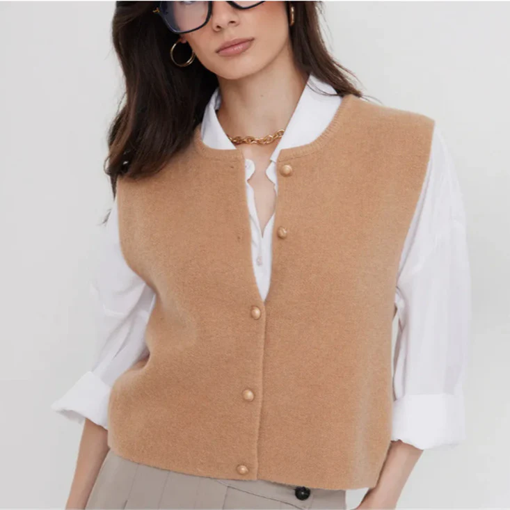 Damen Strickweste elegant mit Knopfverschluss - Image 12