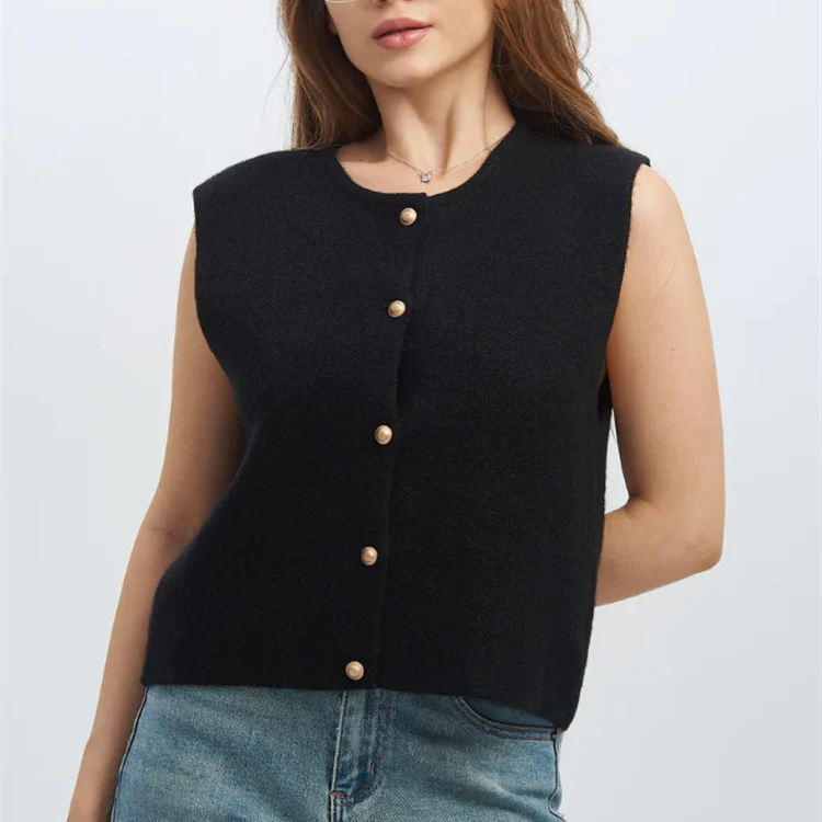 Damen Strickweste elegant mit Knopfverschluss - Image 13