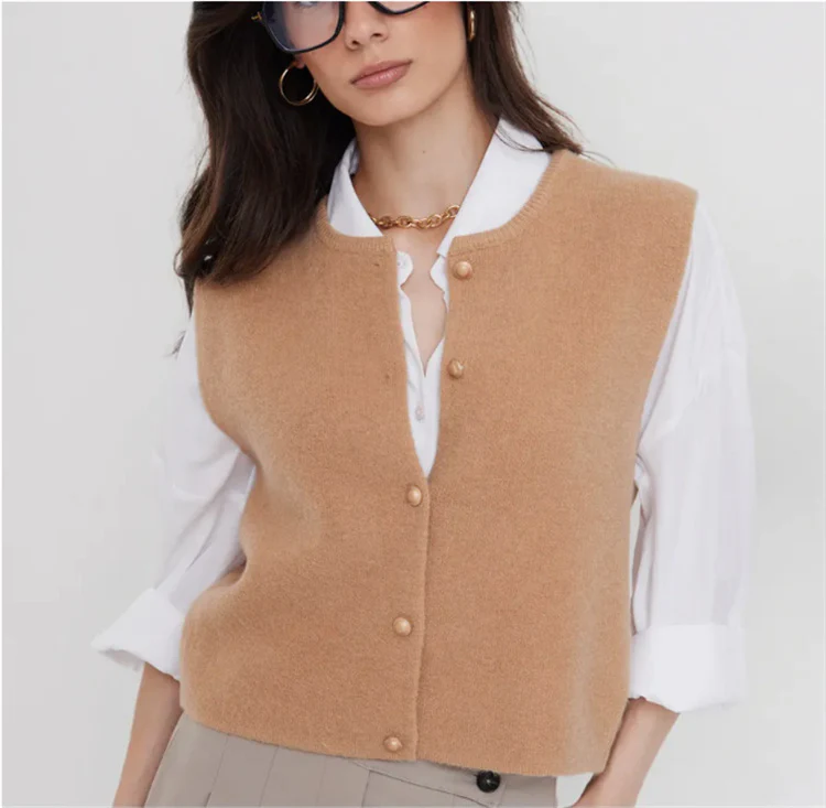 Damen Strickweste elegant mit Knopfverschluss - Image 19