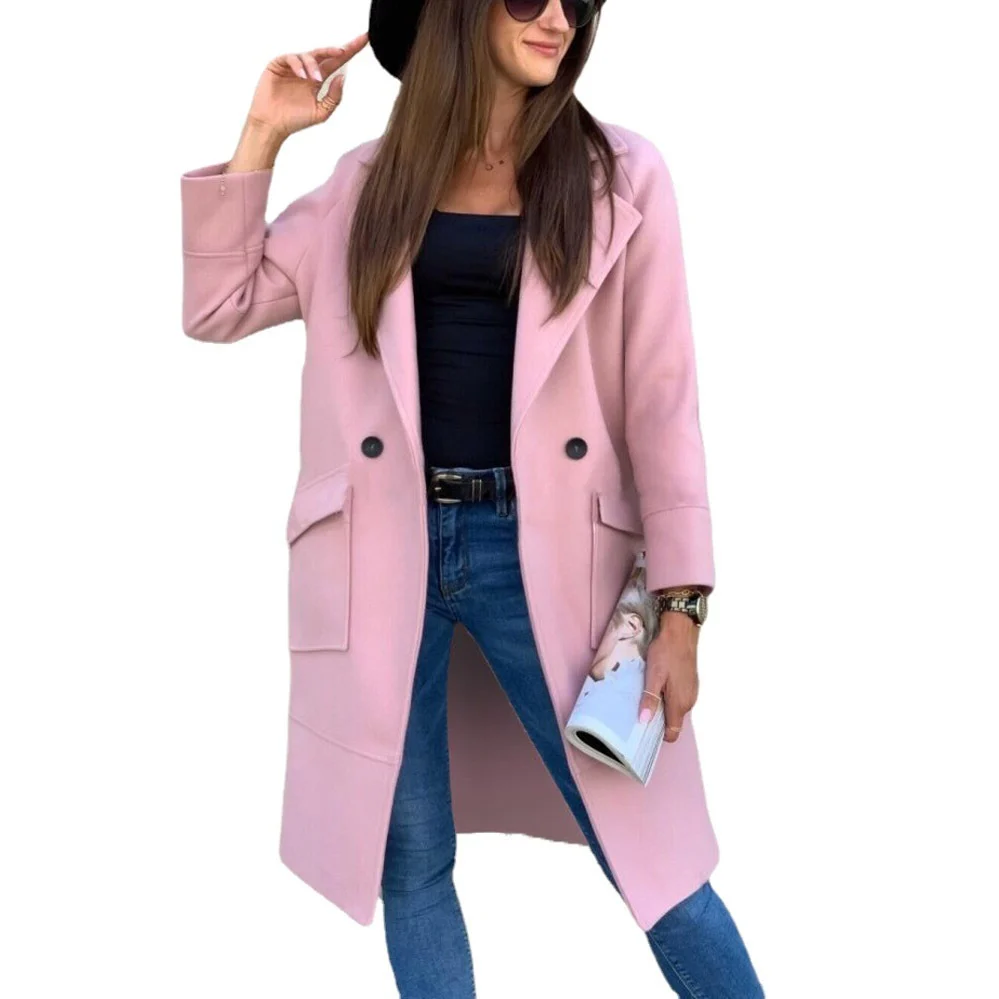 Damen elegante Trenchcoat mit praktischen Taschen und modernen Knopfdetails Heidi-Mode - Image 4